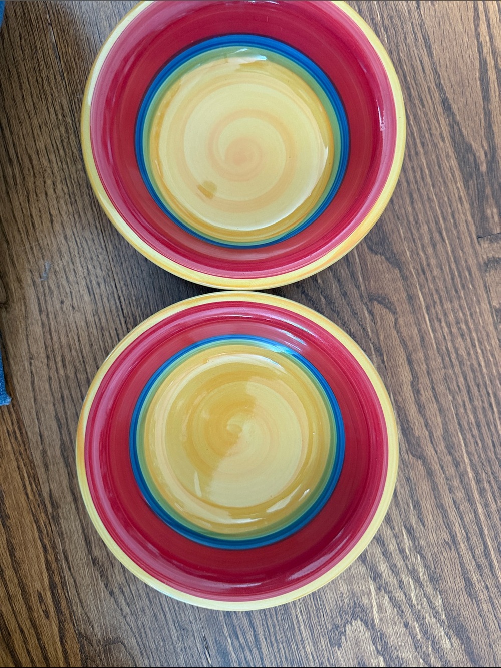 Royal Norfolk Mambo soup cereal bowls - set of 2 red gold blue green